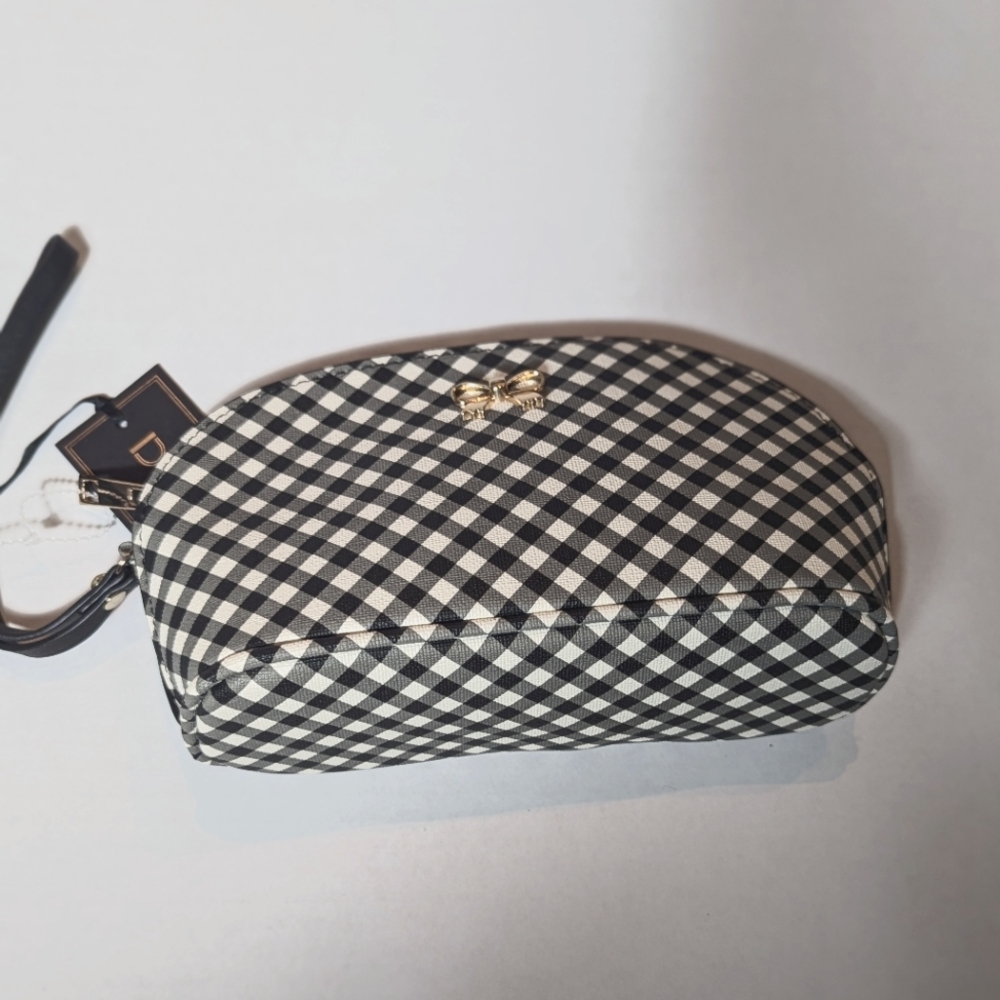 Deluxity Los Angeles Vegan Wristlet Bag - Black and White Checkered Patt…